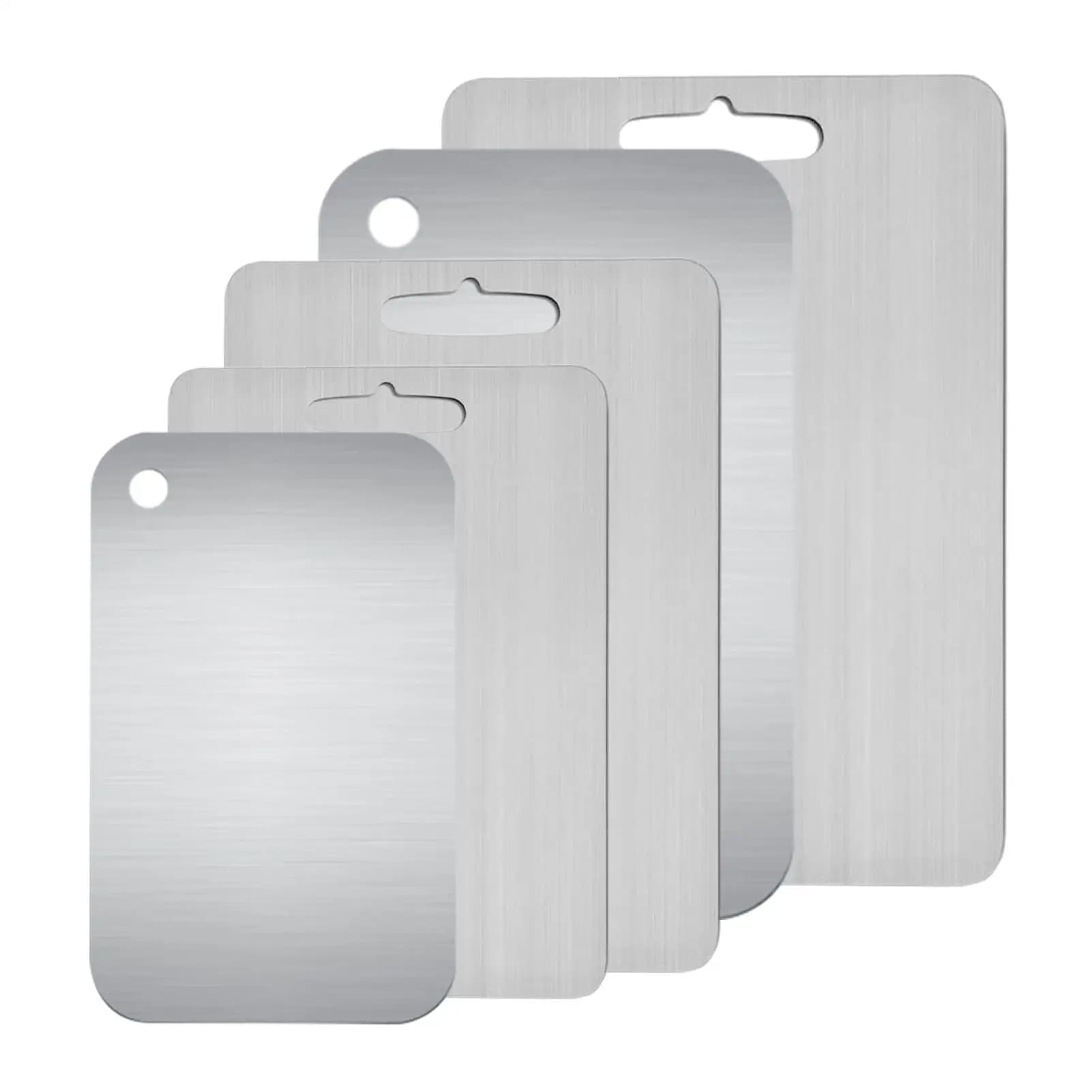 Double Tails in Titanium, Double Facial Kitchen Cutters, Food Cutting Mat, Portable Tails to Serve