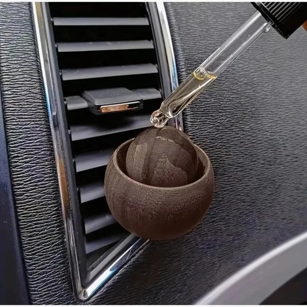 1pc/3pcs Spherical Wooden Car Essential Oil Diffuser Natural Fragrance Dispersion Decor for Home Bedroom Car
