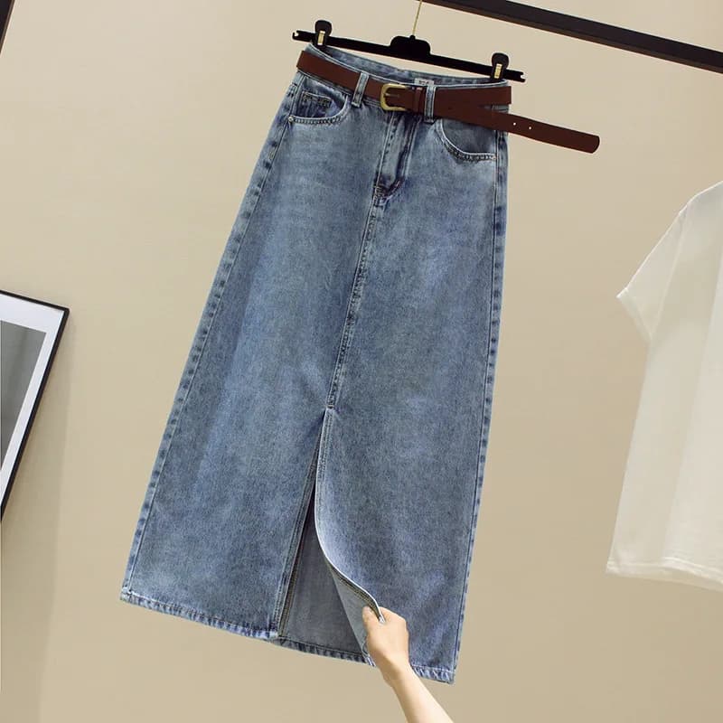 Glutei wrapping sexy jeans skirts High waisted skirt by woman Solid embellished Slim Fit Tasche effect worn Zipper Fly Casual