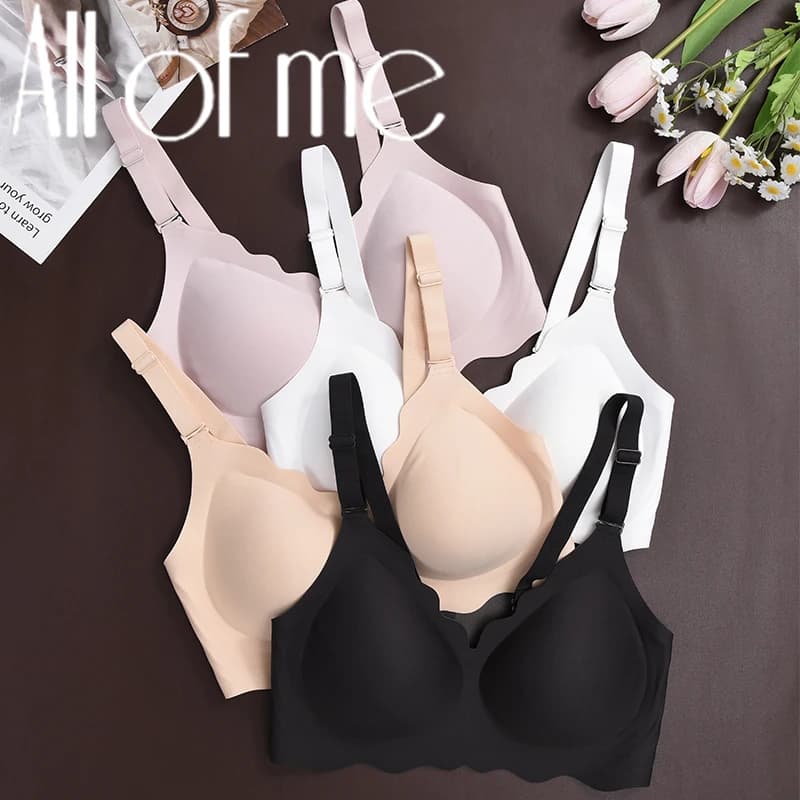 Reggiseno senza fili da donna, traspirante, con imbottitura sottile, senza cuciture, con spalline larghe regolabili, comodo per dormire