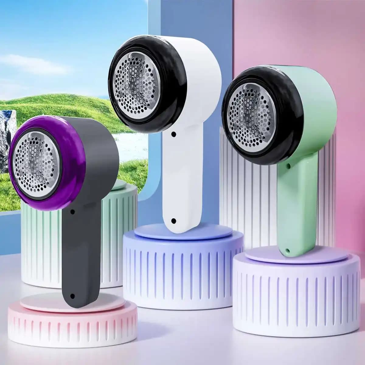 USB Rechargeable Lint Remover with Digital Display, 6-Blade Fabric Shaver 500mAh, Portable Sweater Shaver Bobble Remover