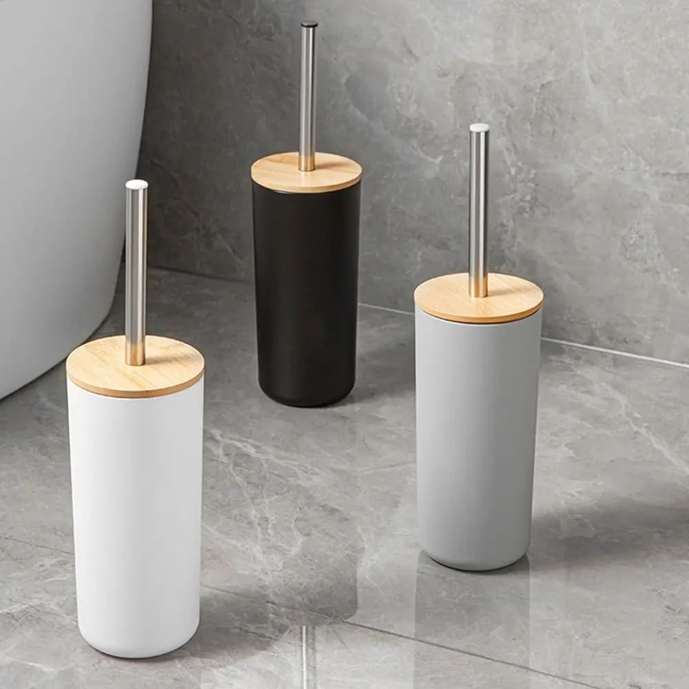 Set Spazzola WC Anti-Goccia con Manico Lungo, Stile Nordico, Spazzola per la Pulizia del Bordo del WC con Setole Morbide, Senza Angoli Morti