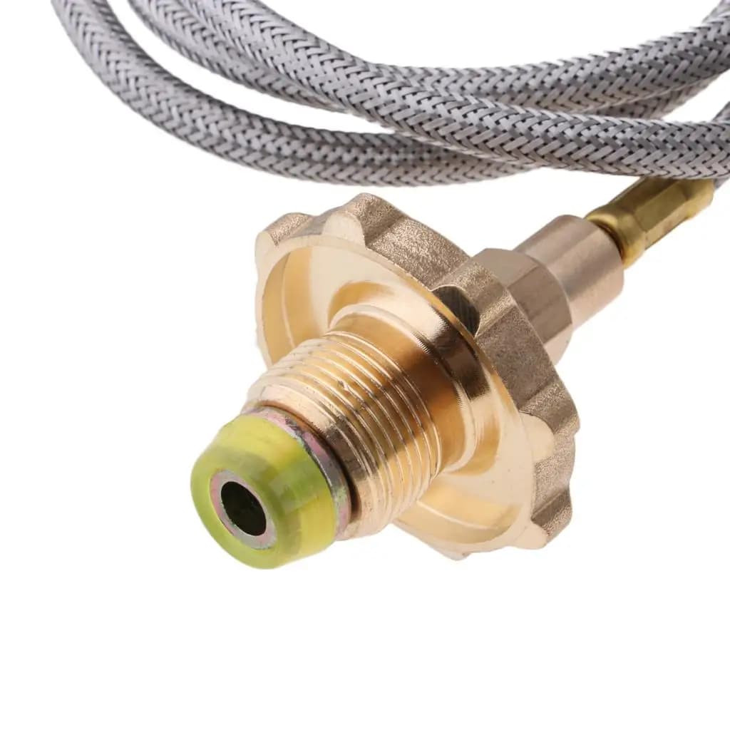 Adapter for Gas Pipe in Brass and Stainless Steel for Camping Stove, Charging Connector for Portable Camping Kitchen