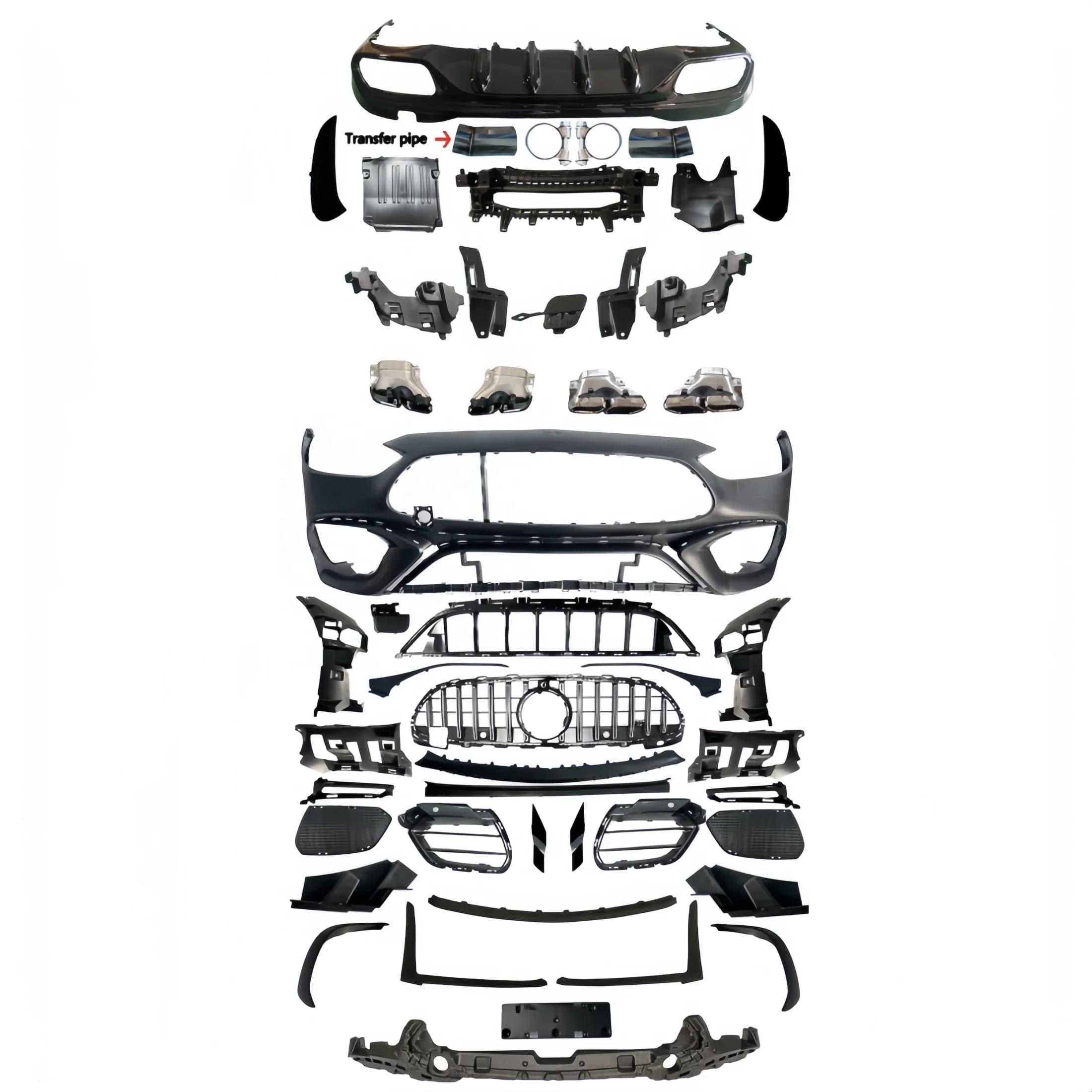 Dream Garage Real C63S Full Bodykit For Benz W206 C Class Upgrade To Real C63S Front Bumper Rear Diffuser Ehxaust Pipe Grill