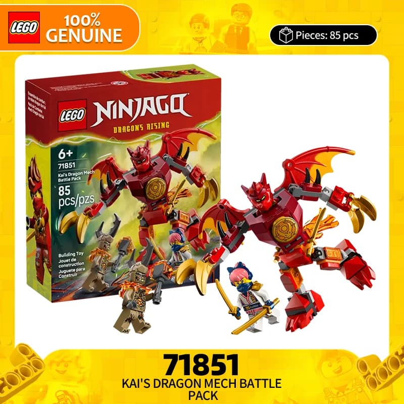 Lego Block Serie Phantom Ninja 71851 Mech da Combattimento del Drago di Kai, Gioco di Costruzioni per Bambini, Regalo per Ragazzi