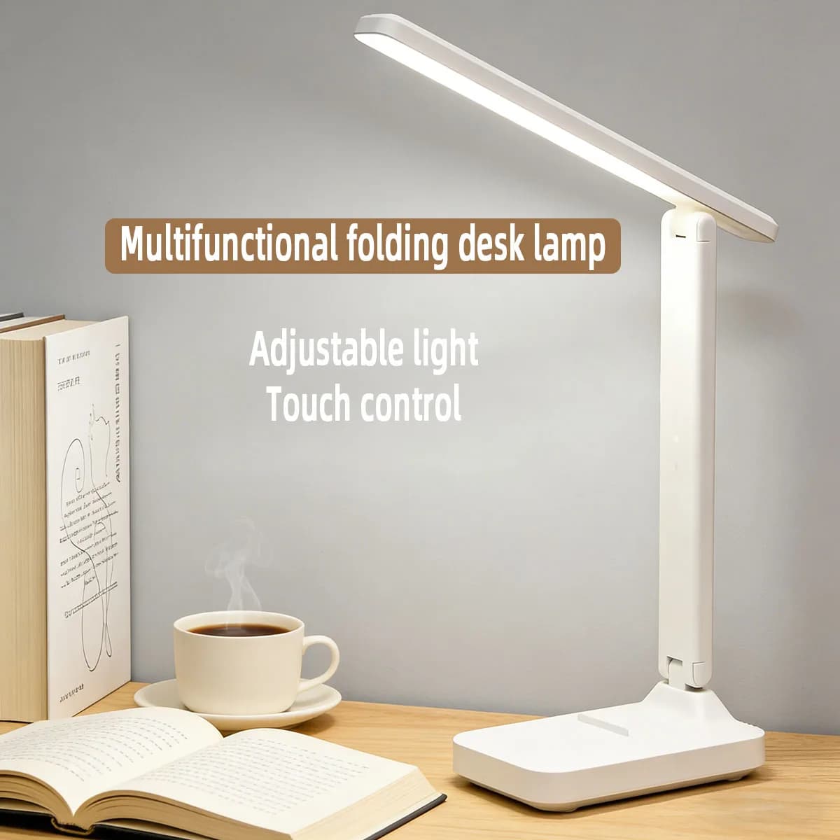 Lampada da scrivania a LED con protezione per gli occhi, dimmerabile a sfioramento, lampada da lettura a LED per studenti, dormitorio, camera da letto, lettura, con presa USB, per studio, ufficio, scrivania.