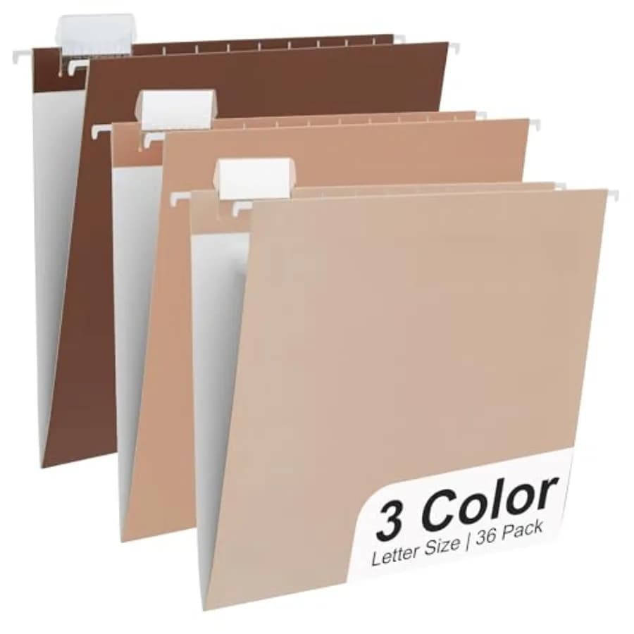 3 Cartelle Portadocumenti Sospese Sfumate, Cartelle Decorative Sospese, Organizer per Archivio, per Armadietto, Ufficio, Casa con 1/5C