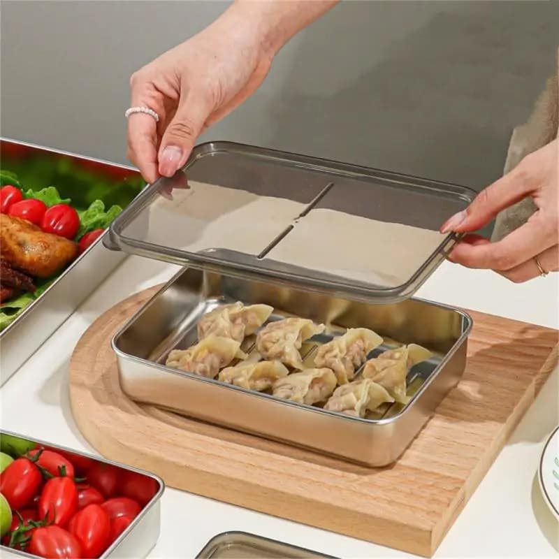 G6KF Scatole per il pranzo durevoli Bentos Scatole per conservazione degli alimenti in acciaio inossidabile Organizzatore a