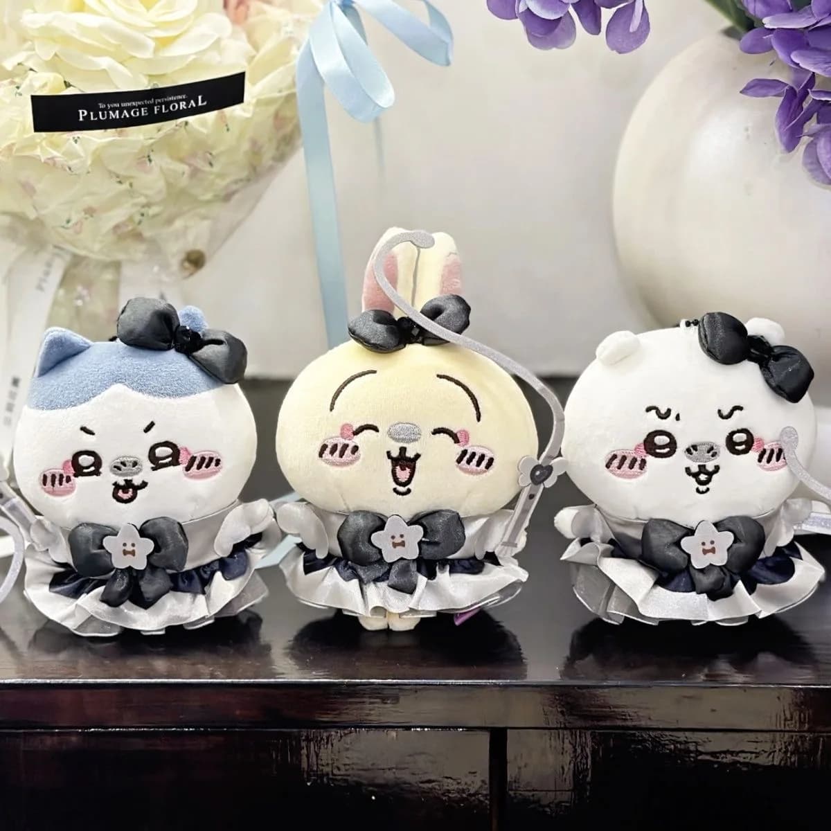 Chiikawa Hachiware Usagi Momonga Black Magic Series Portachiavi in Peluche Decorazione Ornamenti da Appendere allo Zaino Regalo di Compleanno per Coppie
