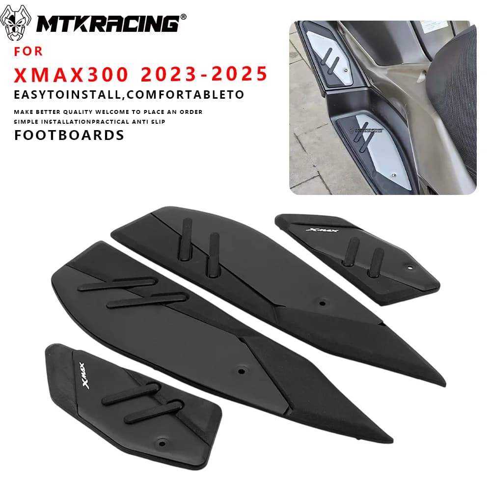 MTKRACING Pedane Antiscivolo per Moto YAMAHA XMAX300 2023-2025, Piastre Poggiapiedi