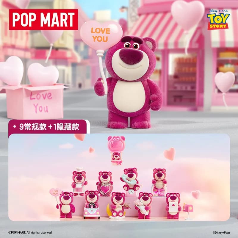 Figurina Ufficiale Autentica Pop Mart Disney Pixar Toy Story Lotso Blind Box, Meravigliosa Decorazione da Scrivania in Flock, da Collezione