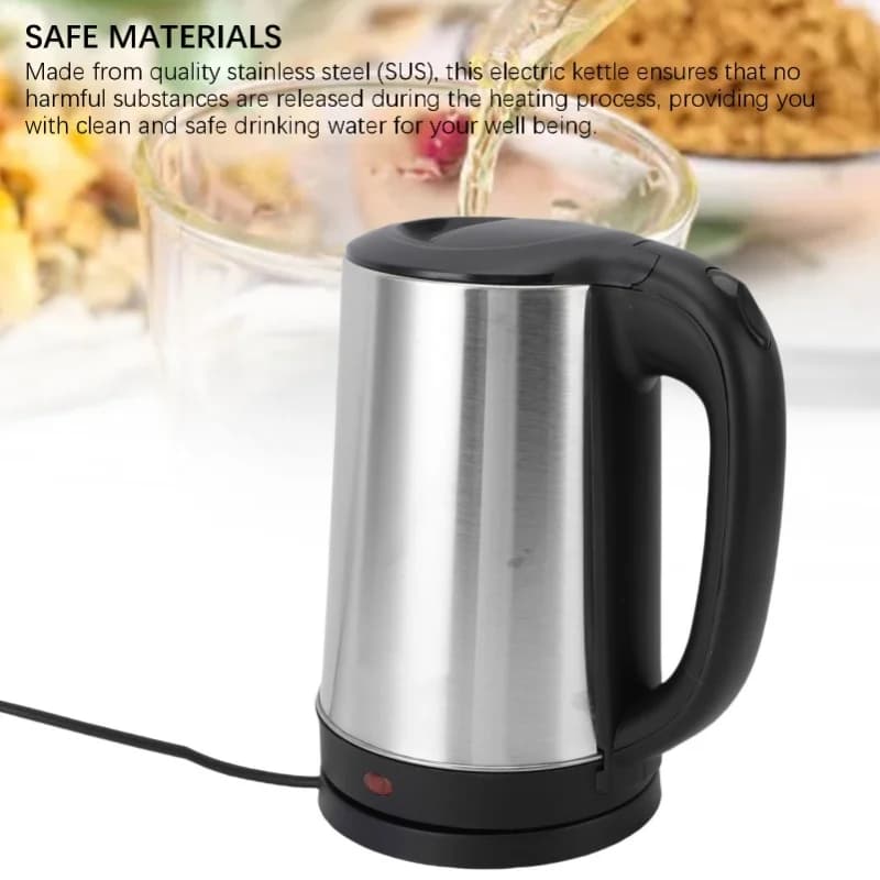1500W 2L Electric Water Boiler Kettle SUS Stainless Steel Auto Shut Down Double Layer Insulation Tea Heater US Plug