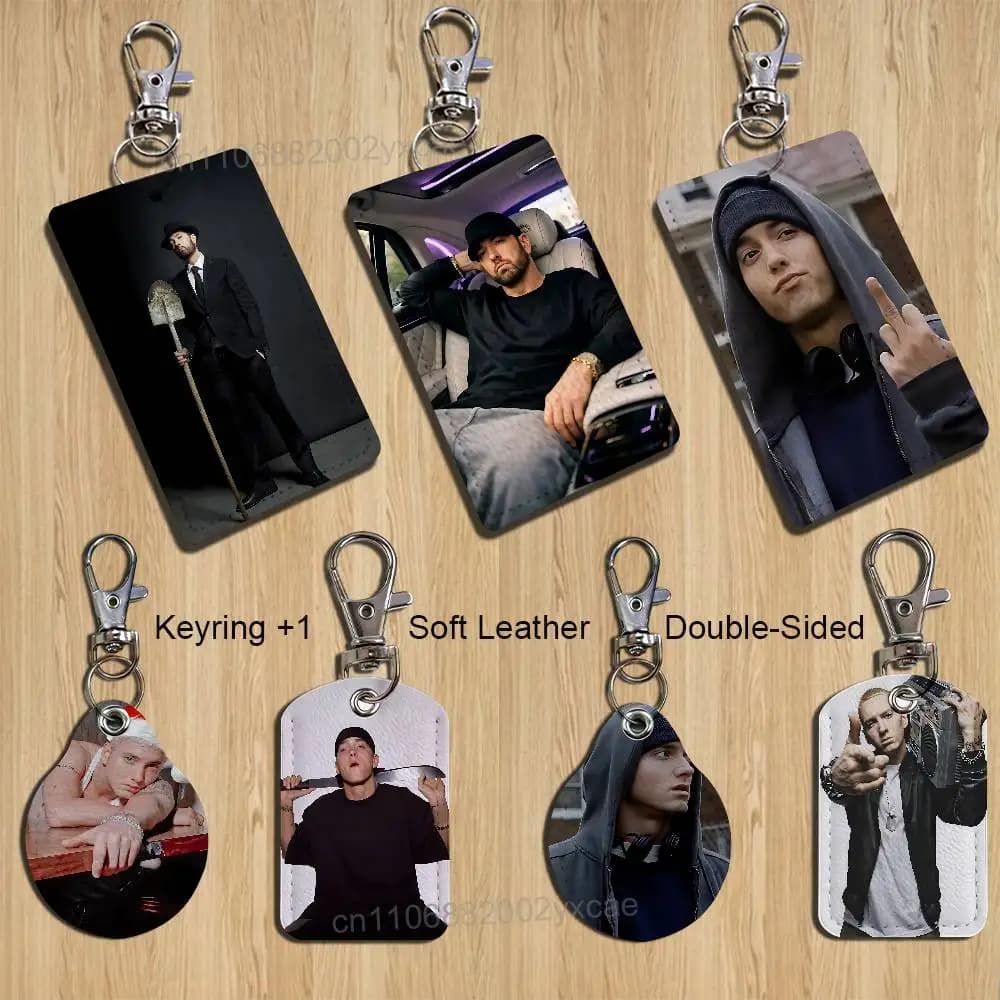 Portachiavi Cool The Slim Shady LP Eminem, adatto per carte di credito, badge, porta tessere, portafoglio, con motivo testurizzato