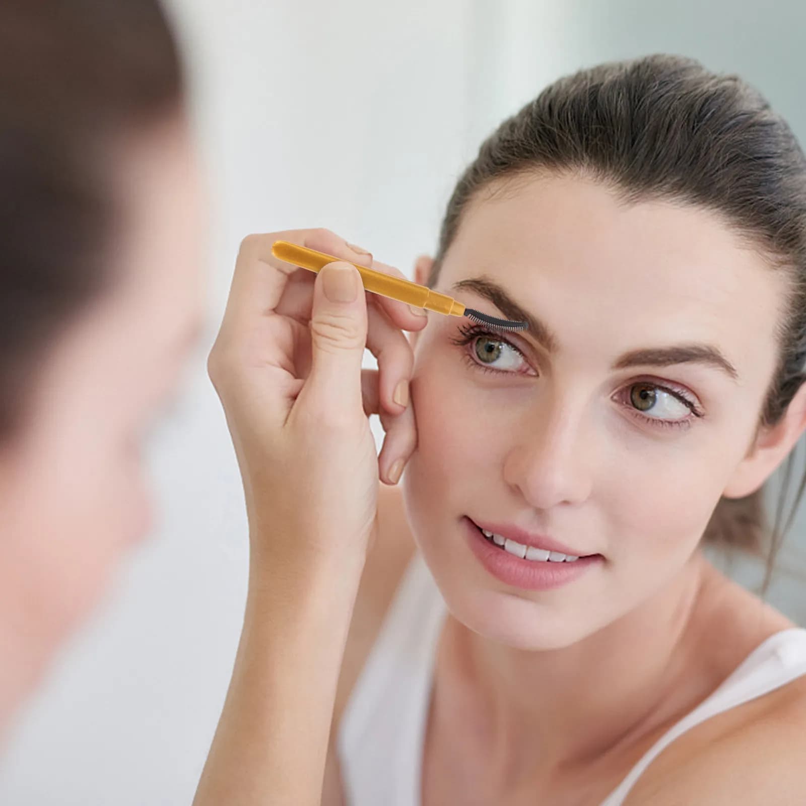 Set di 6 Applicatori per Ciglia in Silicone Morbido, Spazzole per Mascara e Modellamento Sopracciglia, Pennelli da Viaggio con Custodia Protettiva