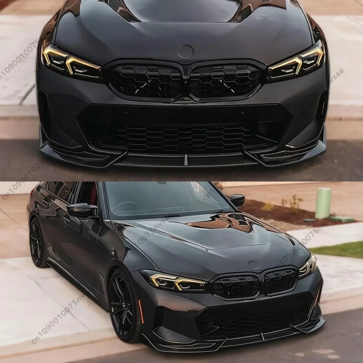 Front Bumper Lip For BMW 3 Series G20 G21 M-Sport LCI 2023-2026 Spoiler Splitter Diffuser ABS Lower Guard Cover Body Kits Tuning