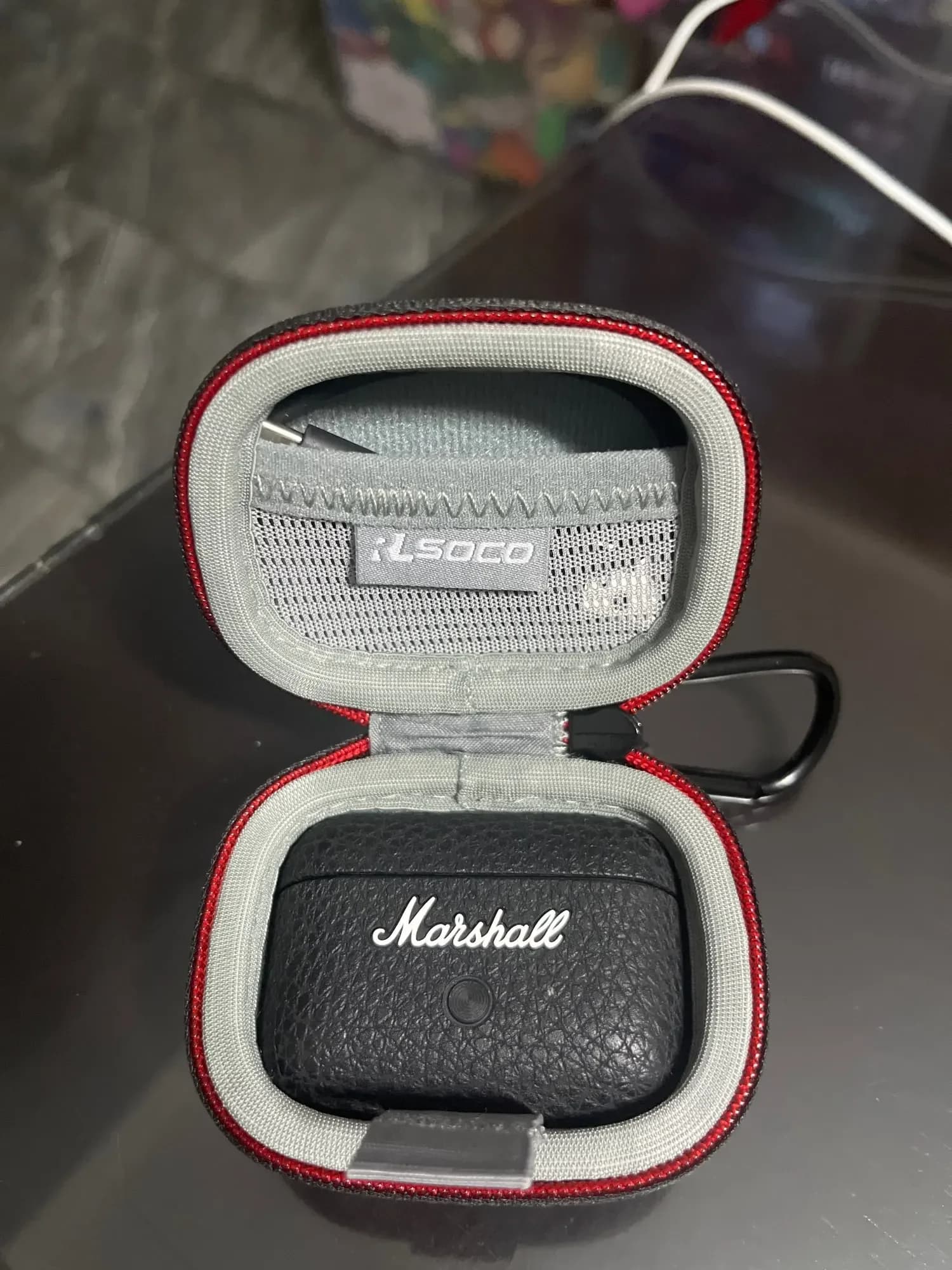 Headphone Case for Marshall Motif II True Wireless Active Noise-cancelling headphones, rigid travel case
