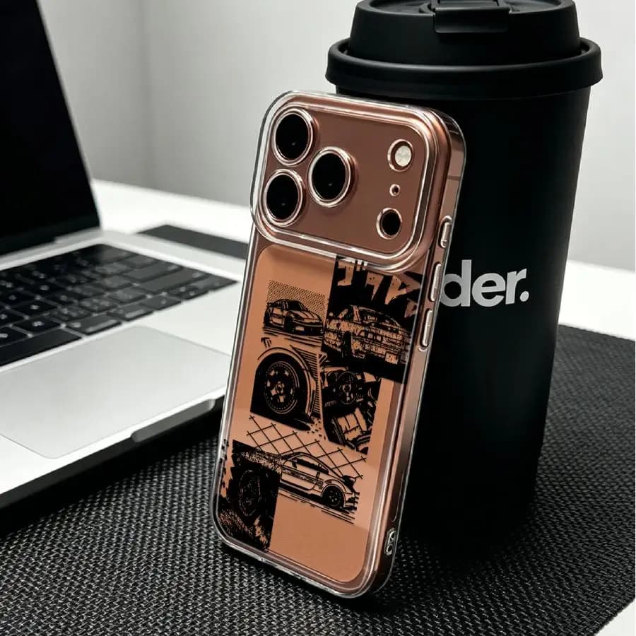 Case for iPhone 17 Pro Max 13 Pro XR 11 16 17e 14 Plus 12 Mini 15 XS Max Air Soft Phone Cover Grunge Race Car Print