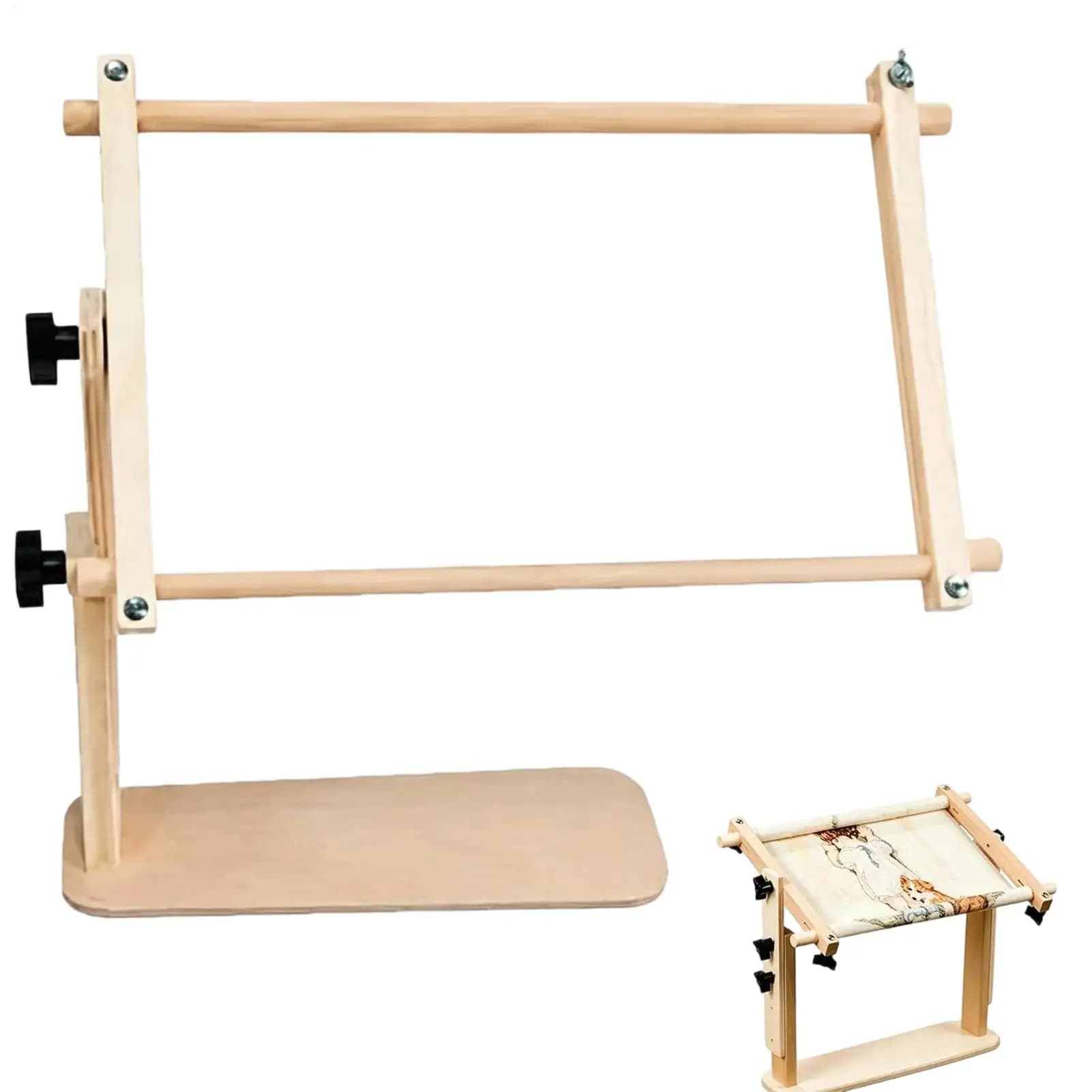 Adjustable Embroidery Hoop Stand Hands Free Cross Stitching Holder Tabletop Lap Stand Rotating Frame Scroll Embroidery Supplies