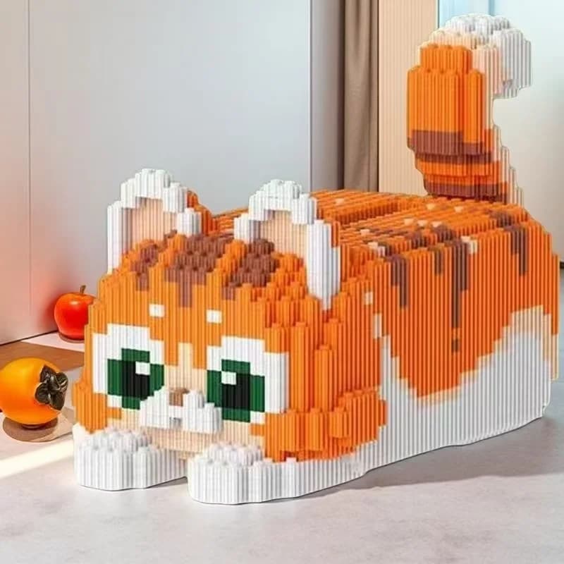 4655 pezzi di simpatici kit di modelli di puzzle fatti a mano con scatole di fazzoletti di gattino arancione, regali di Halloween ideali, regali di Natale/regali del Ringraziamento, premi scolasci