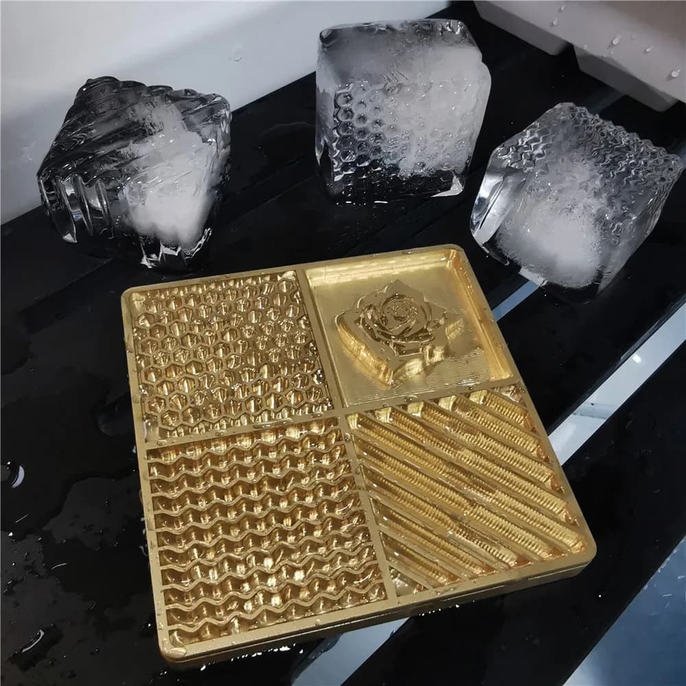 Bar Ice Stamp ottone Ice Plate a nido d'ape Ice Mold Branding cocktail fai da te whisky Ice Printing Stamping Bar Tools Carving Icecube