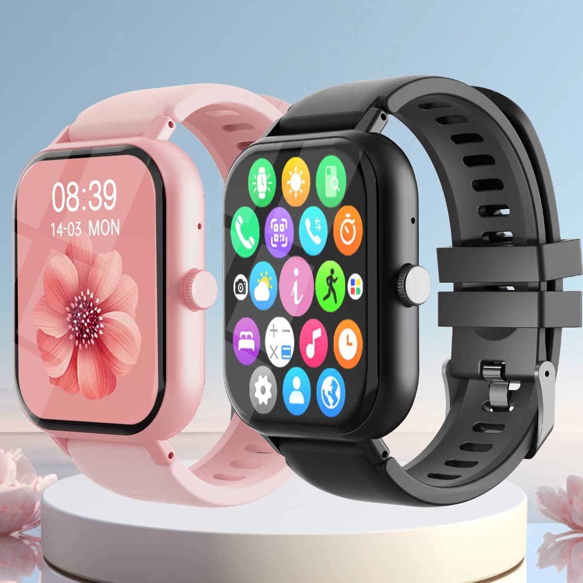 Smartwatch da 1,99 pollici con chiamata Bluetooth per uomo e donna, touch screen completo, contapassi fitness sportivo, smartwatch per iPhone Android