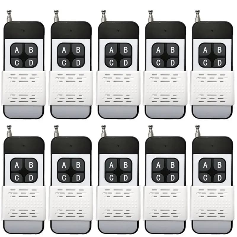 Telecomando per sistema di allarme auto ABKN, RF wireless 433Mhz, interruttore a 4 tasti, codice di apprendimento EV1527, DC 12V per porta garage universale