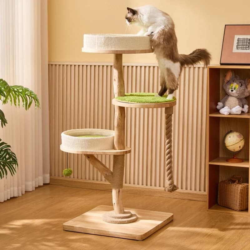 Accessori per Tiragraffi e Strutture di Gioco per Gatti da Camera da Letto, Mobili Multifunzionali in Legno per Gatti Katteladd MH40MZ