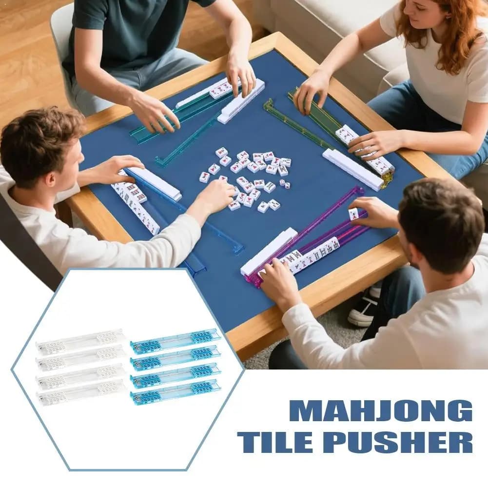 Supporti antiscivolo per Mahjong, set di spintori professionali trasparenti, robuste guide di supporto per tessere, accessori per giochi di Mahjong cinese