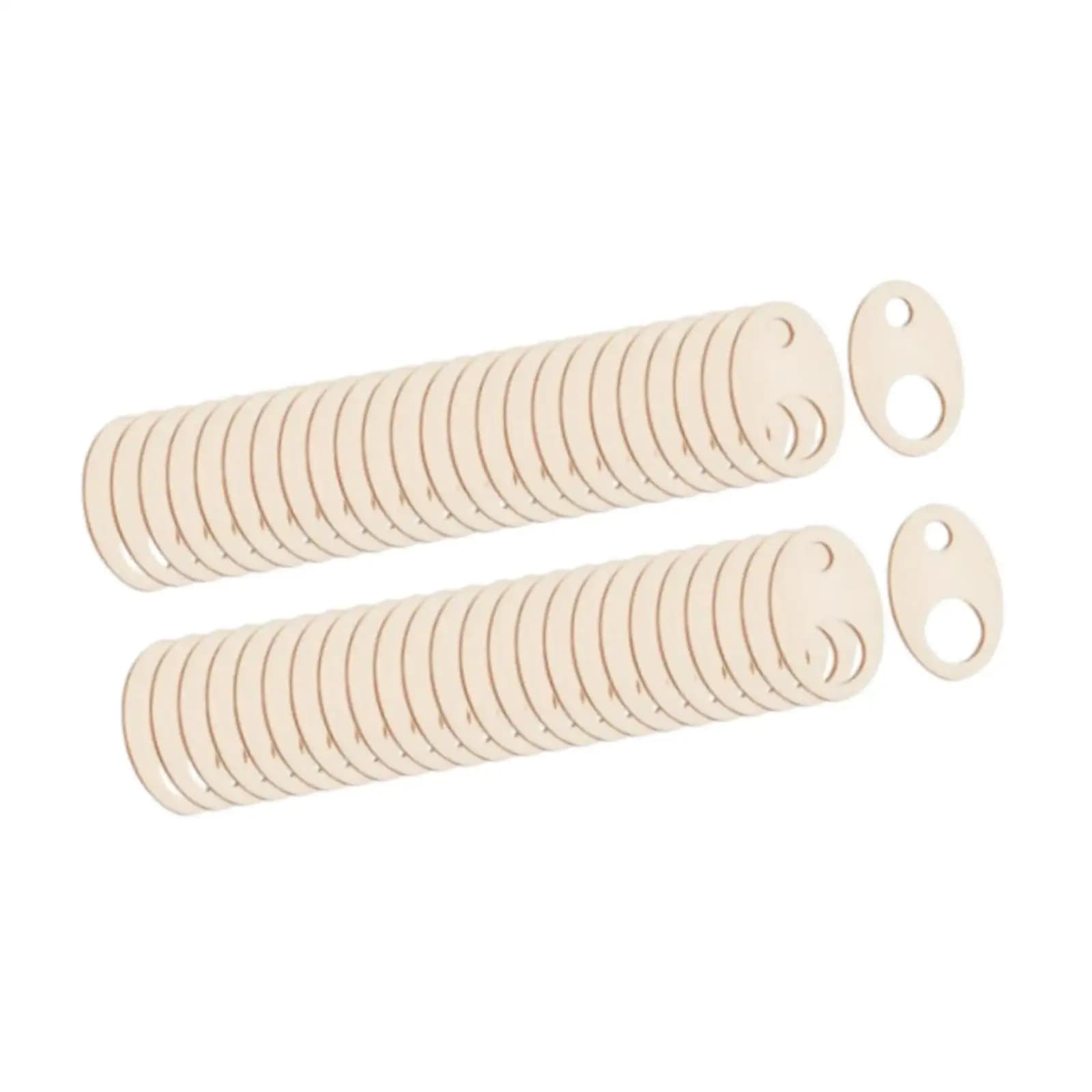 50 Pezzi Gocce di Legno per Filo da Cucito con Fori, Bobine Leggere per