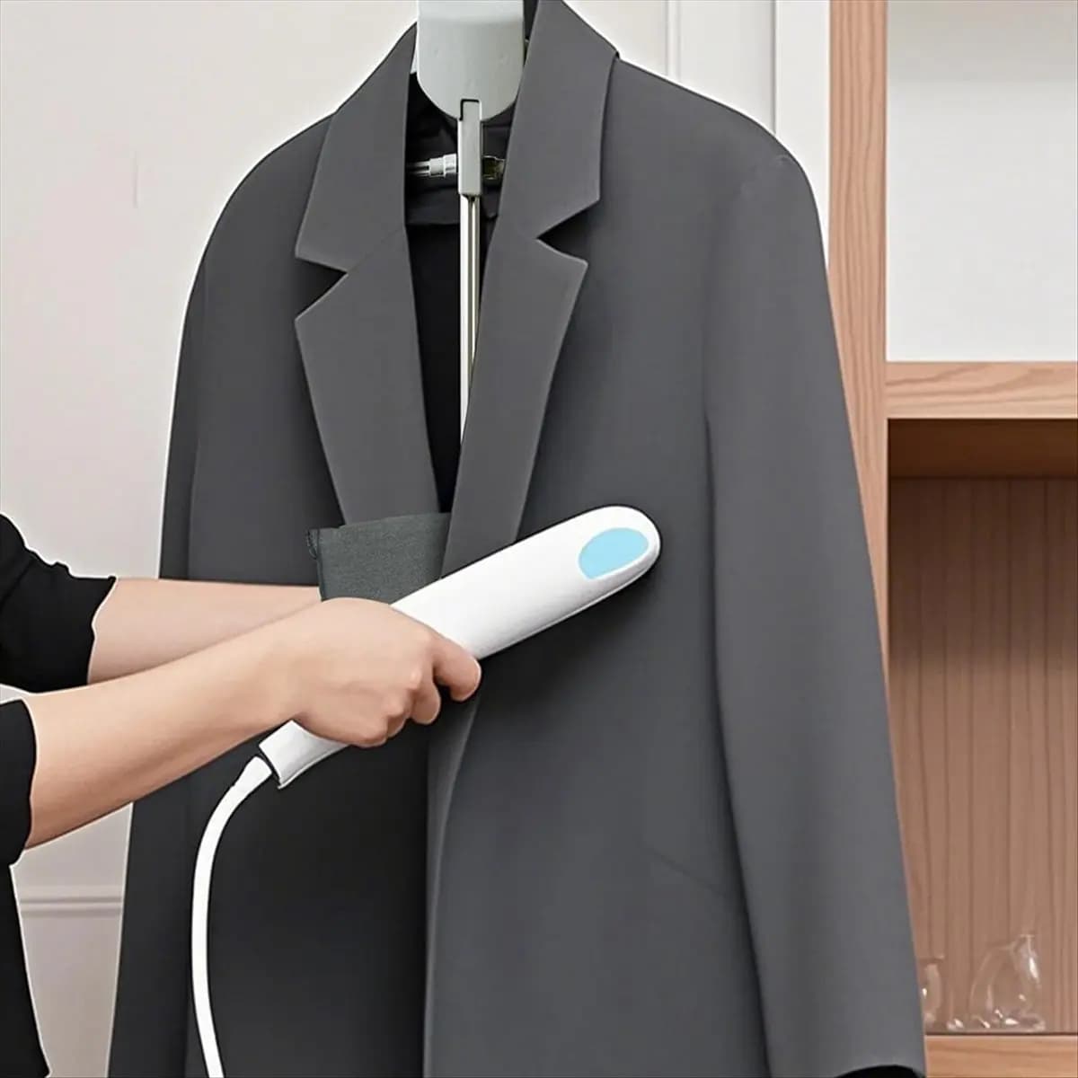 N14R Top Foldable Garment Steamer Stand with Ironing Gloves for Clothes,Adjustable Steamer Rack with Two Clips for Suit Shirt,A