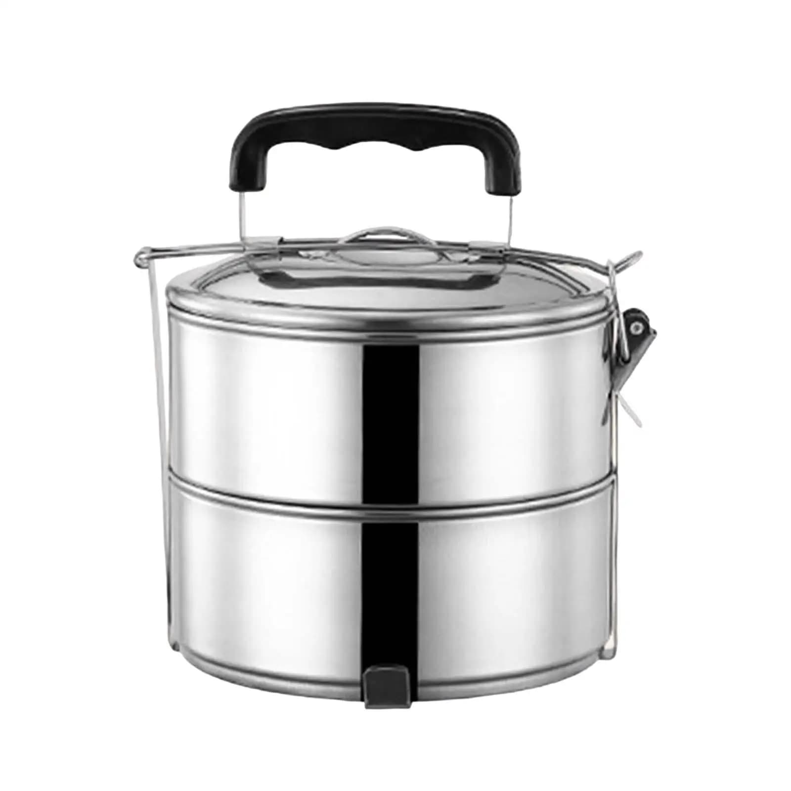 Thermal Lunch Box Stackable Food Container Stainless Steel Leakproof Bento Case for Work School Office Use