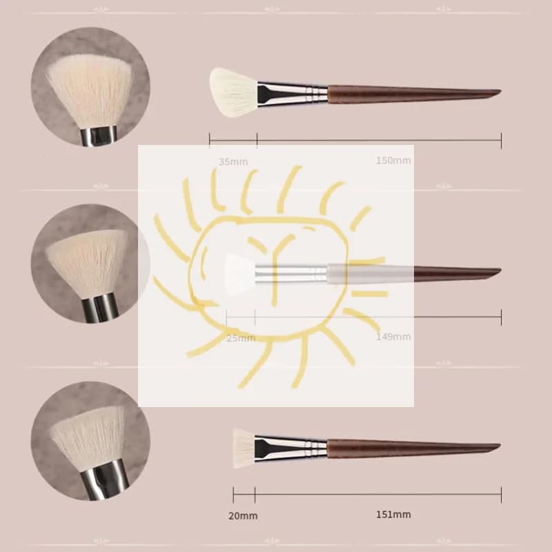 Pennello per trucco per peli di animali Set completo Pennelli per labbra Pennello per ombretto Pennello per trucco morbido Strumenti di bellezza Pennello per sbavature Singolo