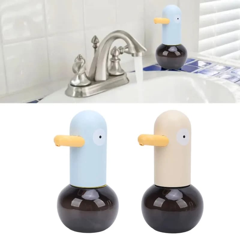 Dispenser automatico di sapone schiumogeno a forma di simpatico anatra, ricaricabile, senza contatto, con sensore per il bagno.