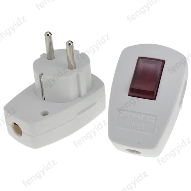 Presa Elettrica Schuko Europea Maschio con Interruttore ON/OFF, Adattatore Ricablabile, Convertitore Presa AC