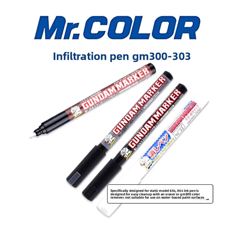 Mr.Hobby GM301 302 303 Per Gundam Modello Pennarelli-Liner Pen Panel Liner Set di penne per rimozione colore Penna per vernice oleosa per kit modello in plastica