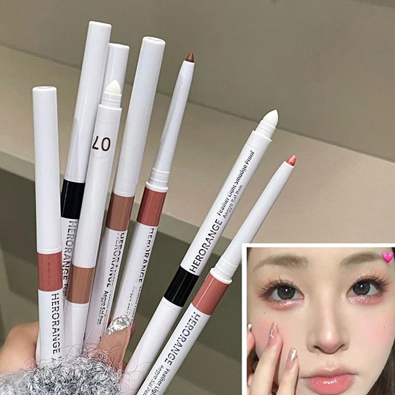 HERORANGE Glitter Silkworm Pencil Peach Shimmer Highlighter Aegyo Sal Stick Brighten Eye Shadow Pen