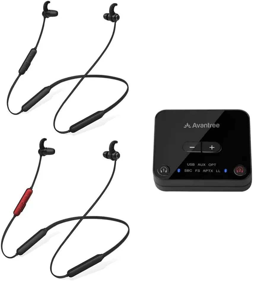 Wireless TV Earbuds for Clear Audio, 20H Battery, No Lip-Sync Delay