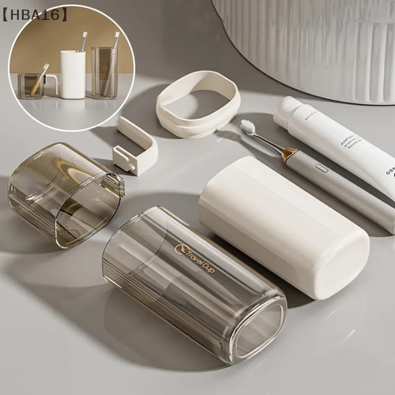 maveraHBA16 VauasPortable Spazzolino Tazza Multi-funzione 3in1 Viaggio Collutorio Tazze Spazzolino Dentifricio Organizzatore Scatola Portaspazzolino