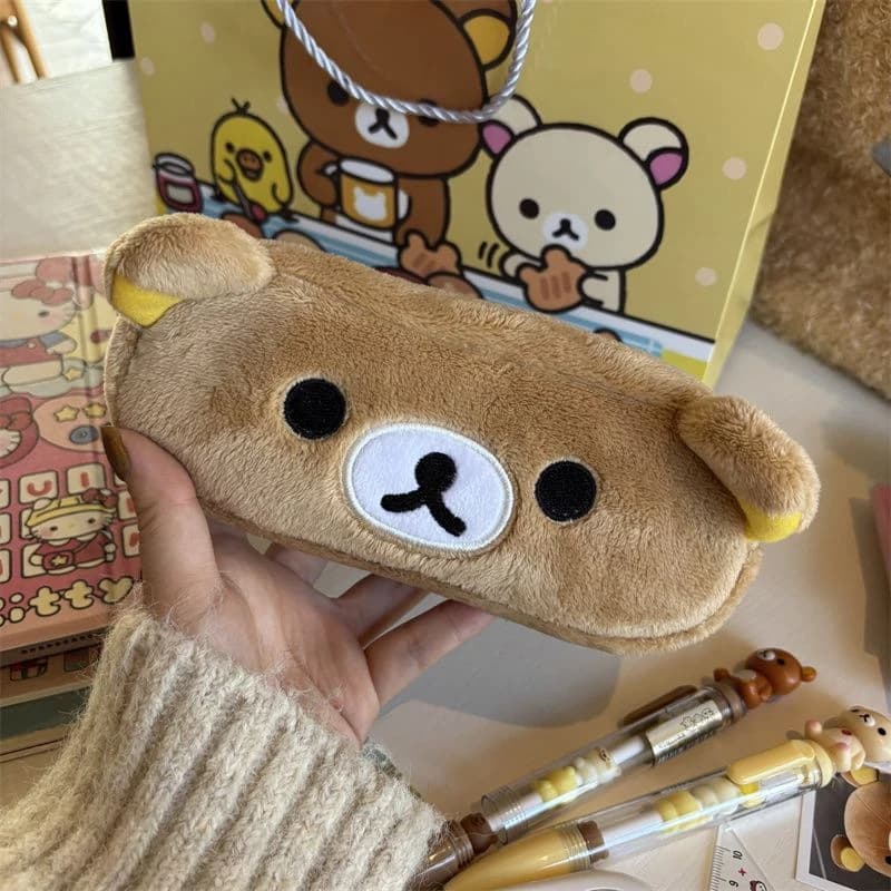 Astucci Kawaii Rilakkuma per bambini e bambine, simpatici astucci a forma di orsetto dei cartoni animati, organizer per penne, articoli di cancelleria per la scuola, regali di tendenza.