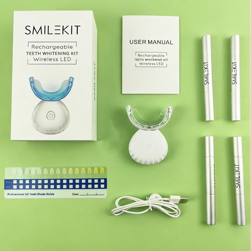 USB Rechargeable Wireless Portable LED Teeth Whitening Machine, Teeth Whitening Light Set for Portable Waterproof Oral Hygiene