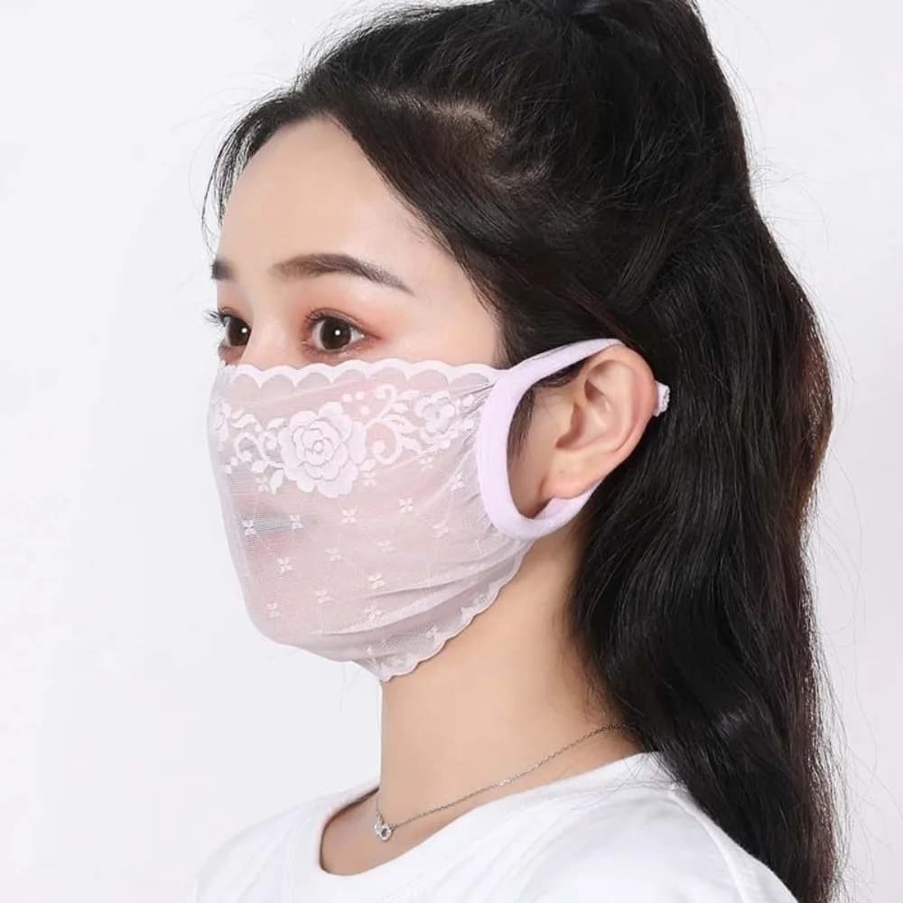 Ultra slim cycling mask elastic and breathable with sun protection, lace design, UV protection for women and girls