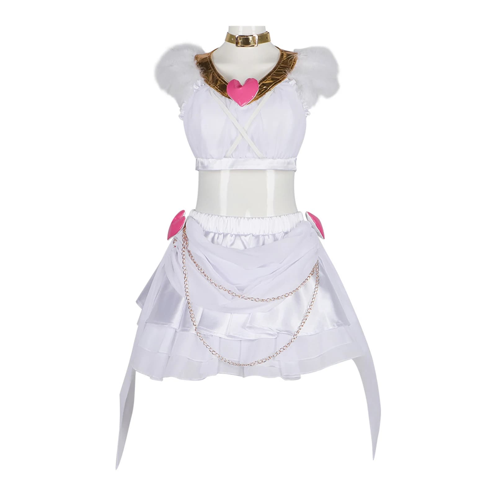 Panty Anarchy Cosplay Costume Anime Angel Girl White Short Skirt Uniform with Wings Halloween Carnival Party Uniform