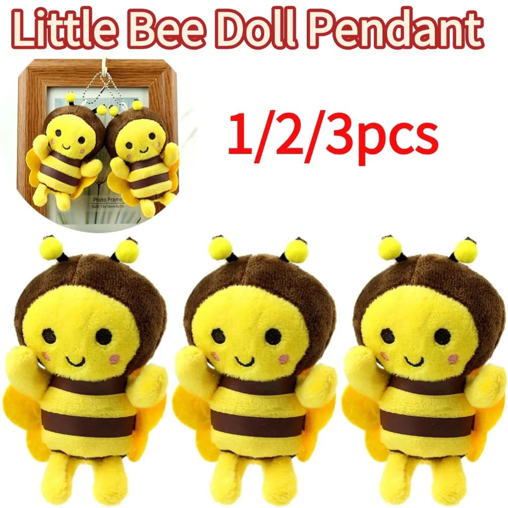 12 cm Bee Festival bambola di peluche animazione Bee Festival attività decorazione regalo simpatico peluche piccolo ciondolo peluche ape bambola portachiavi