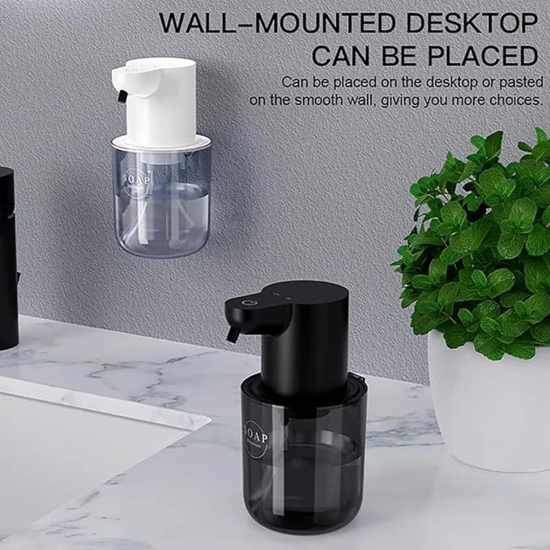 Dispenser automatico di sapone con sensore da 400 ml Dispenser di disinfettante per le mani ricaricabile Lavamani elettrico in schiuma per bagno montato a parete