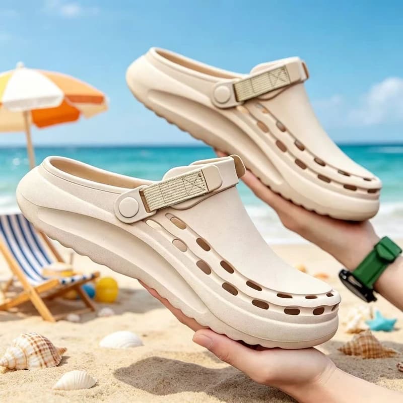Sandali da uomo in EVA a tinta unita ad asciugatura rapida, alla moda, leggeri, essenziali per viaggi all'aperto, scarpe da spiaggia, pantofole casual da uomo