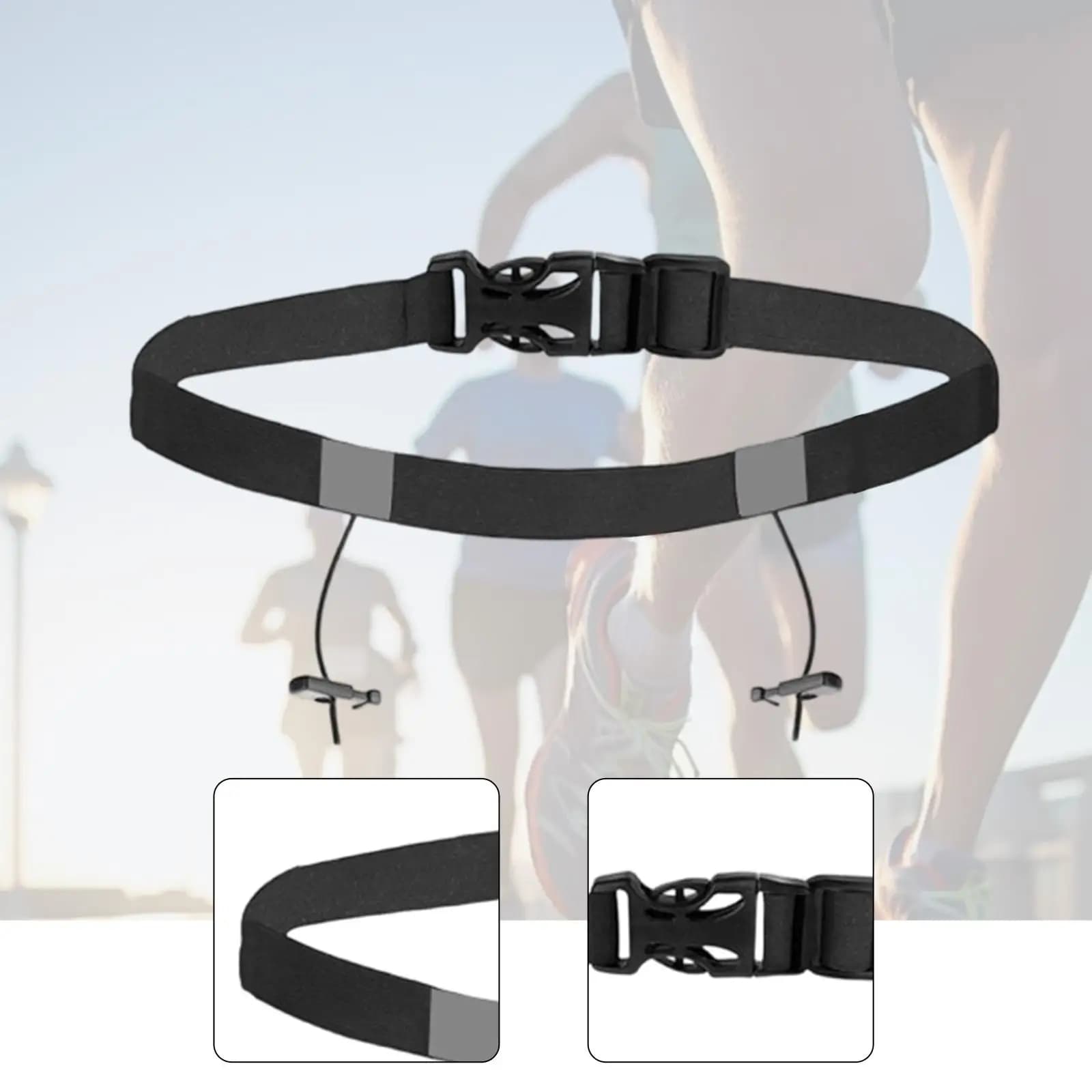 Cintura Portanumero da Gara Portatile Elastica Regolabile per Triathlon e Maratone