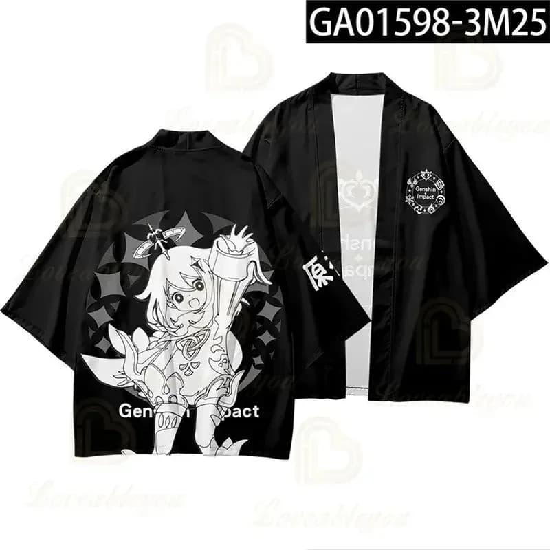 2025 11 Genshin Impact Zhongli Keqing Klee 3D Stampa Digitale Kimono Mantello Pigiama Cardigan per Adulti Bambini Abbigliamento Estivo