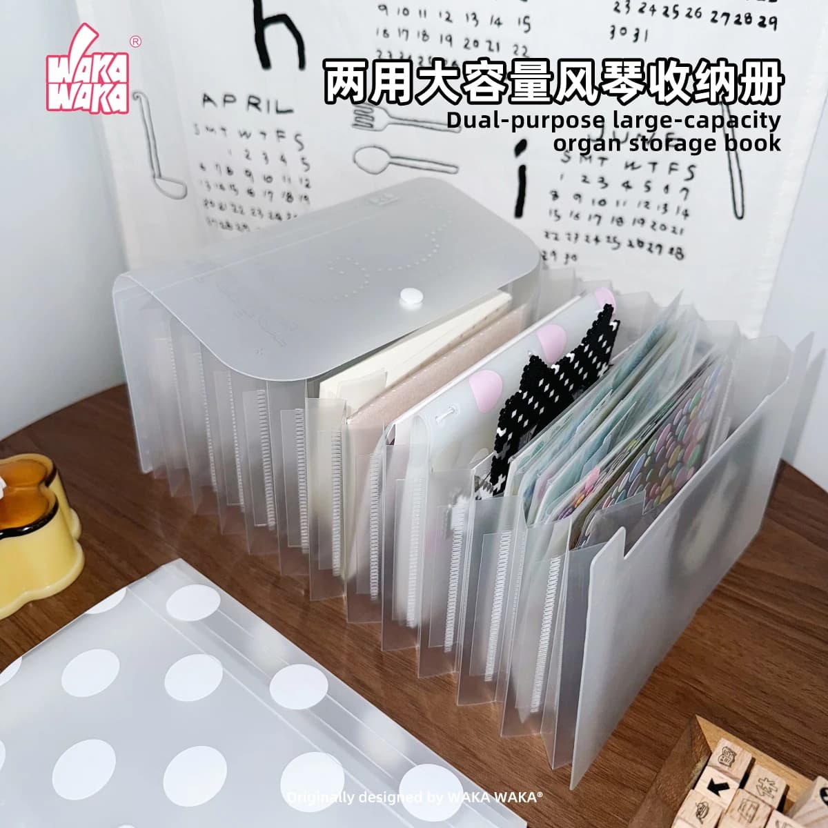 A6 Expanding File Organizer Foldable Accordion Folder with 12 Pockets Portable Storage Folder for Sticker Notes Card Organizer