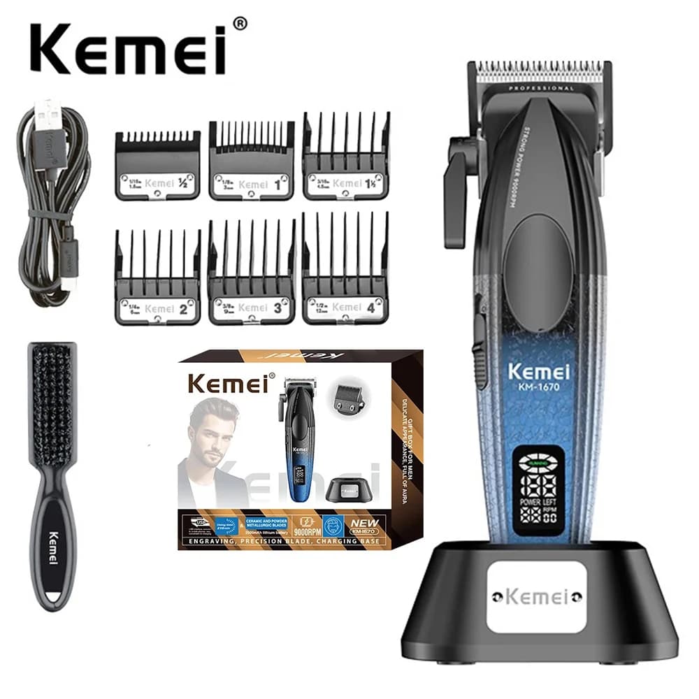 Kemei Professional barber haircut for men Wireless rechargeable haircuts Men's electric haircut 9000 rpm