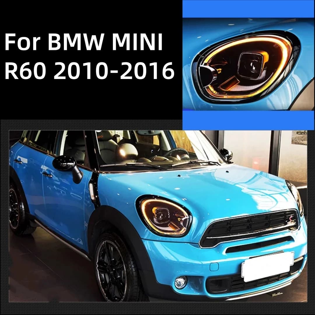 GXGLNAV Fari Per BMW MINI R60 Faro A LED 2010-2016 Countryman DRL Indicatori di direzione Abbaglianti Angelo Occhio Lente Del Proiettore